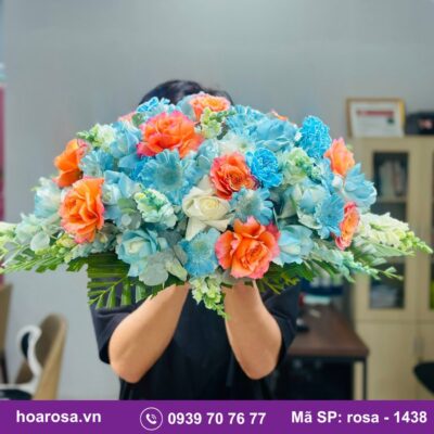 Dĩa hoa để bàn rosa-1438