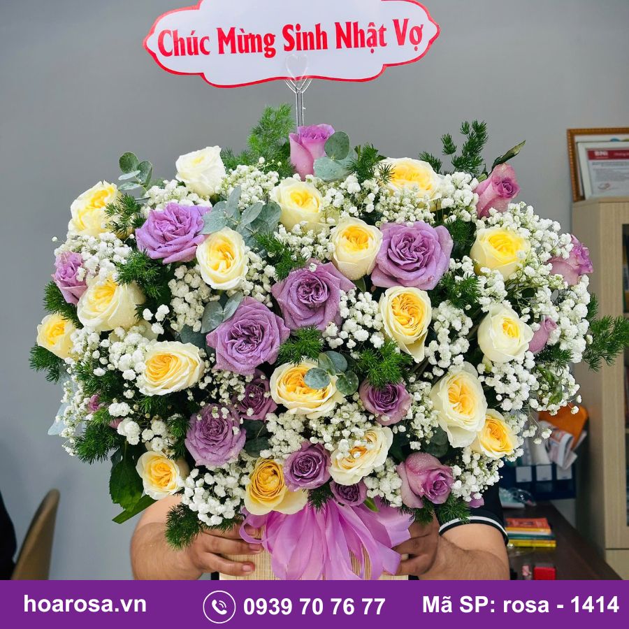 Giỏ hoa rosa-1414